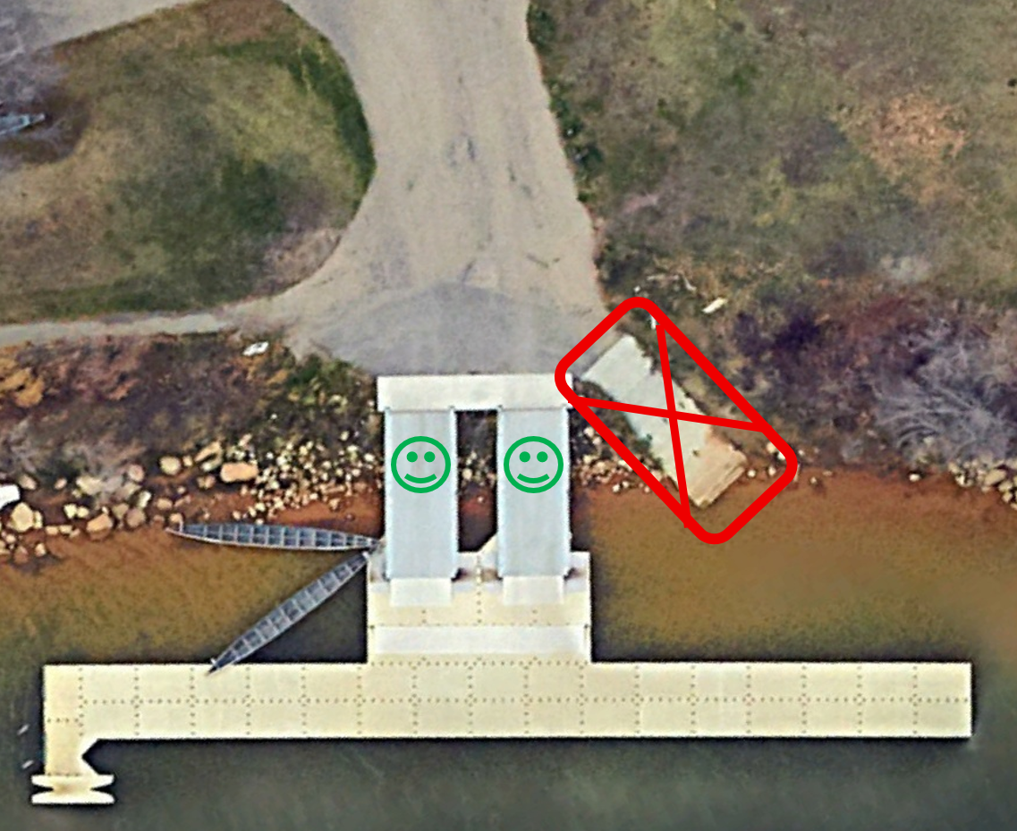 Don't use concrete motor boat launch ramp